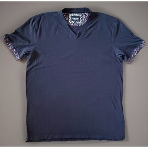 Maceoo V Neck Vivaldi Short Sleeve T-Shirt Black Skull Flip Cuff Logo XL JBHS